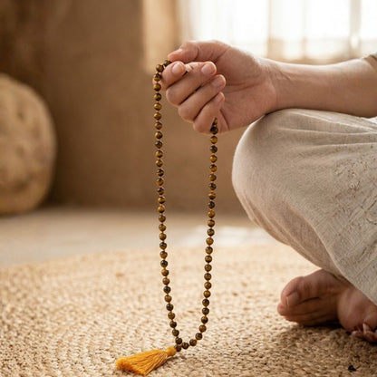 Tiger Eye Jap Mala – Courage, Clarity & Protection