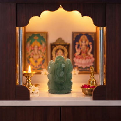 Natural Green Aventurine Ganesh Idol (82.38 Gram | LBH: 6 × 3 × 3.7 cm)