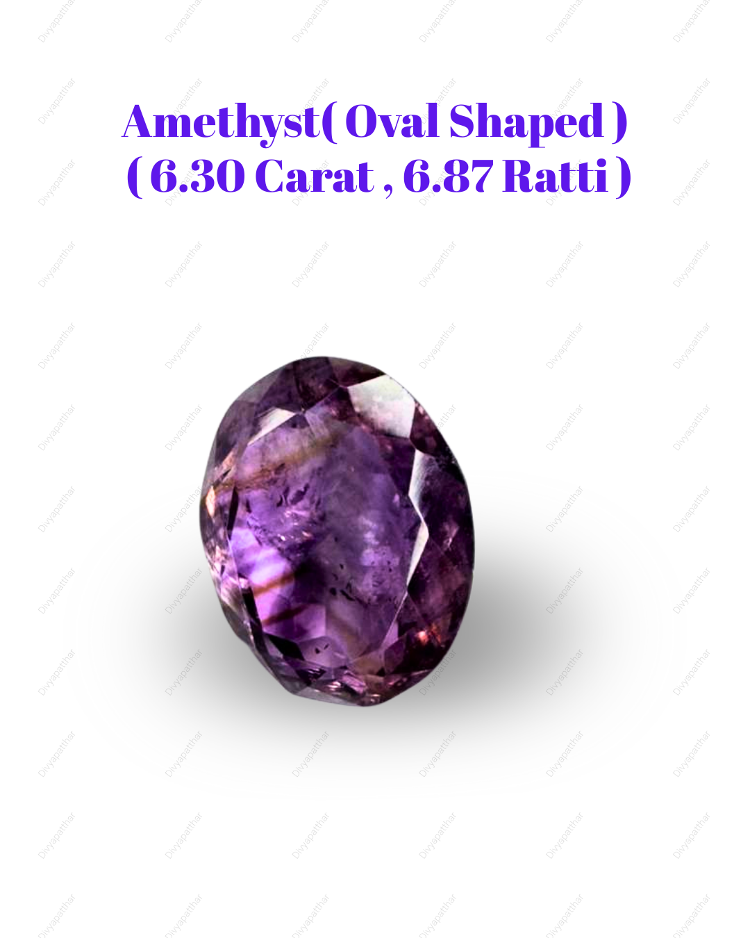 Natural Amethyst Gemstone – Oval Shape (6.30 Carat | 6.87 Ratti)