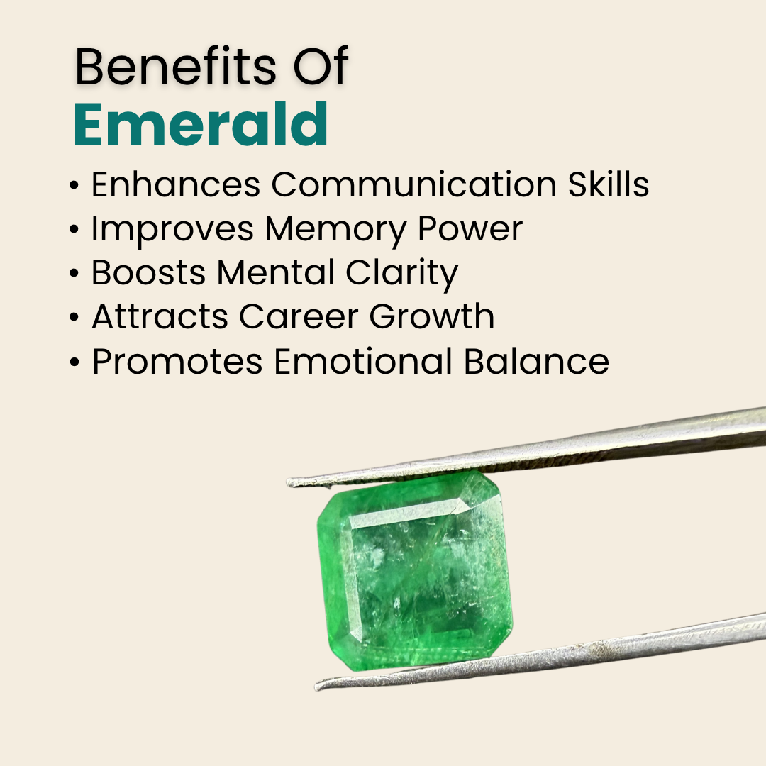 Natural Emerald (Panna) Gemstone – Square Shape (7.25 Carat | 7.90 Ratti | 11.8 × 11.4 × 6.3 mm)