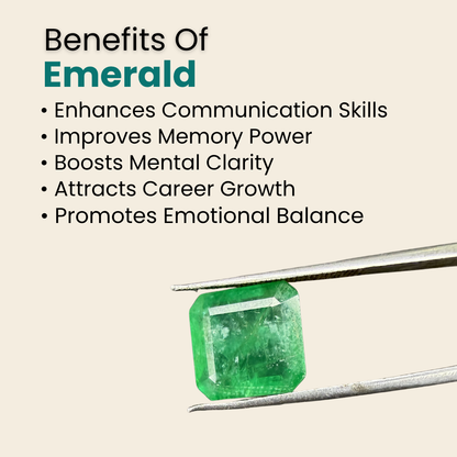 Natural Emerald (Panna) Gemstone – Square Shape (7.25 Carat | 7.90 Ratti | 11.8 × 11.4 × 6.3 mm)