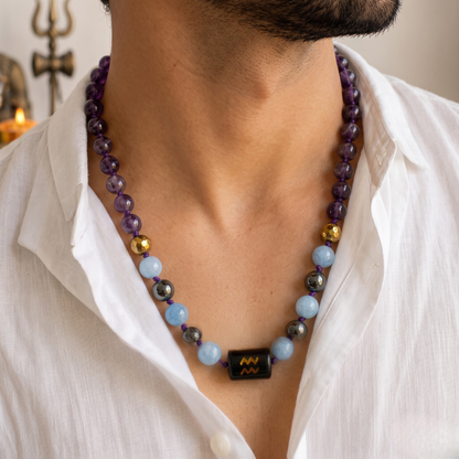 Aquarius Zodiac Mala – Clarity, Confidence & Emotional Balance