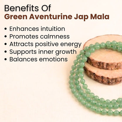 Green Aventurine Jap Mala – Luck, Prosperity & Heart Chakra Balance