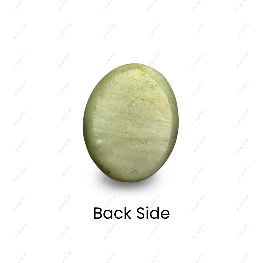 Natural Cat's Eye Gemstone – Oval Shape (7.25 Carat | 7.90 Ratti | L 13.5 × B 10.7 × H 7.6 mm)