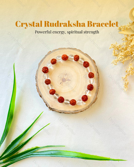 CRYSTAL RUDRAKSHA BRACELET (CLARITY, FOCUS & POSITIVE ENERGY)
