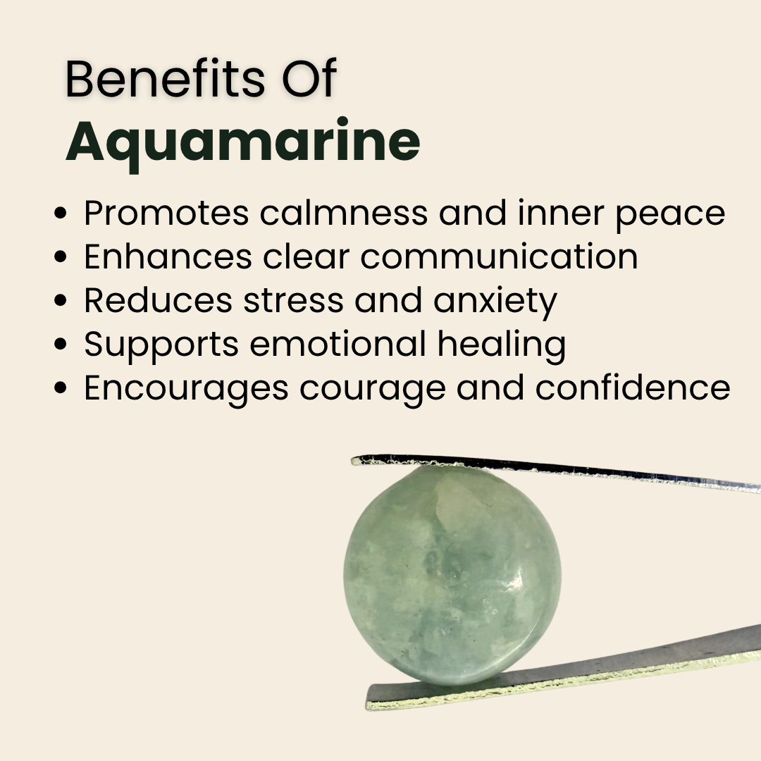 Natural Aquamarine Gemstone – Round Shape (15.05 Carat | 16.40 Ratti)