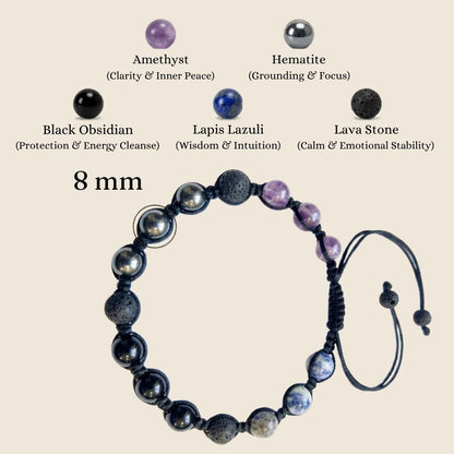 Moolank 8 Power Adjustable Bracelet (Stability, Discipline & Spiritual Strength)