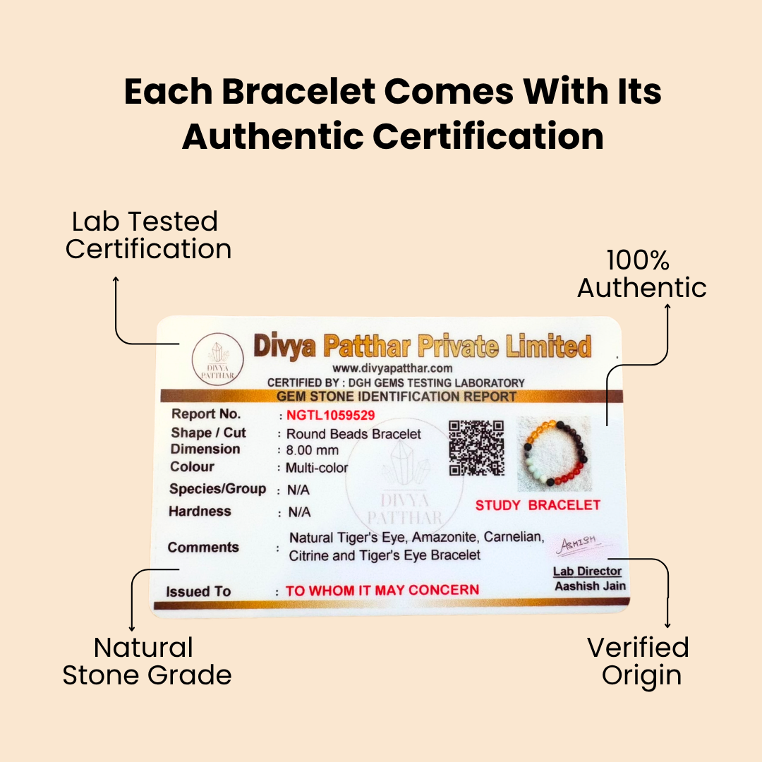 Natural Study Focus Bracelet (Clarity, Confidence & Concentration)