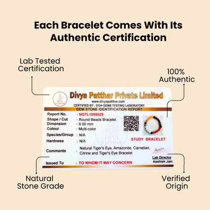 Natural Study Focus Bracelet (Clarity, Confidence & Concentration)