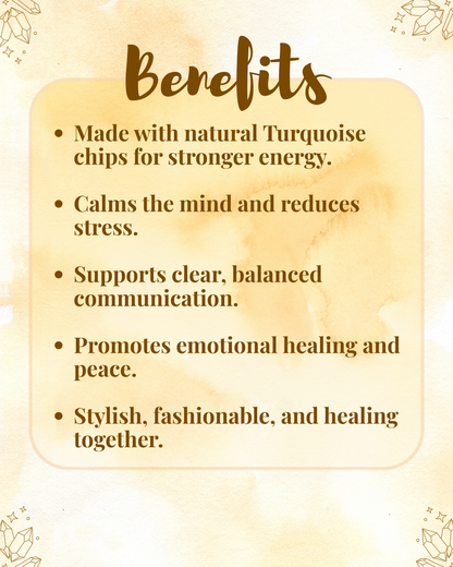 Premium Turquoise Chips Bracelet (Protection, Emotional Healing & Truth Communication)