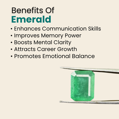 Natural Emerald (Panna) Gemstone – Square Shape (8.05 Carat | 8.77 Ratti | 14.1 × 11.0 × 6.6 mm)