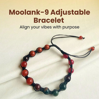 Moolank 9 Power Adjustable Bracelet (Courage, Action & Emotional Balance)