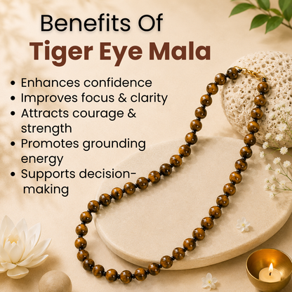Tiger Eye Mala – Confidence, Protection & Success