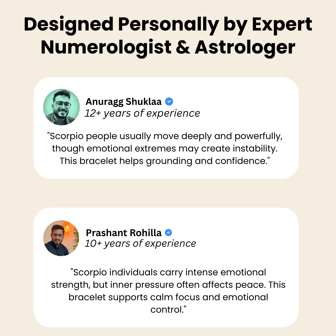 Scorpio (वृश्चिक राशि) Zodiac Black Onyx, Red Jasper & Calcite Bracelet