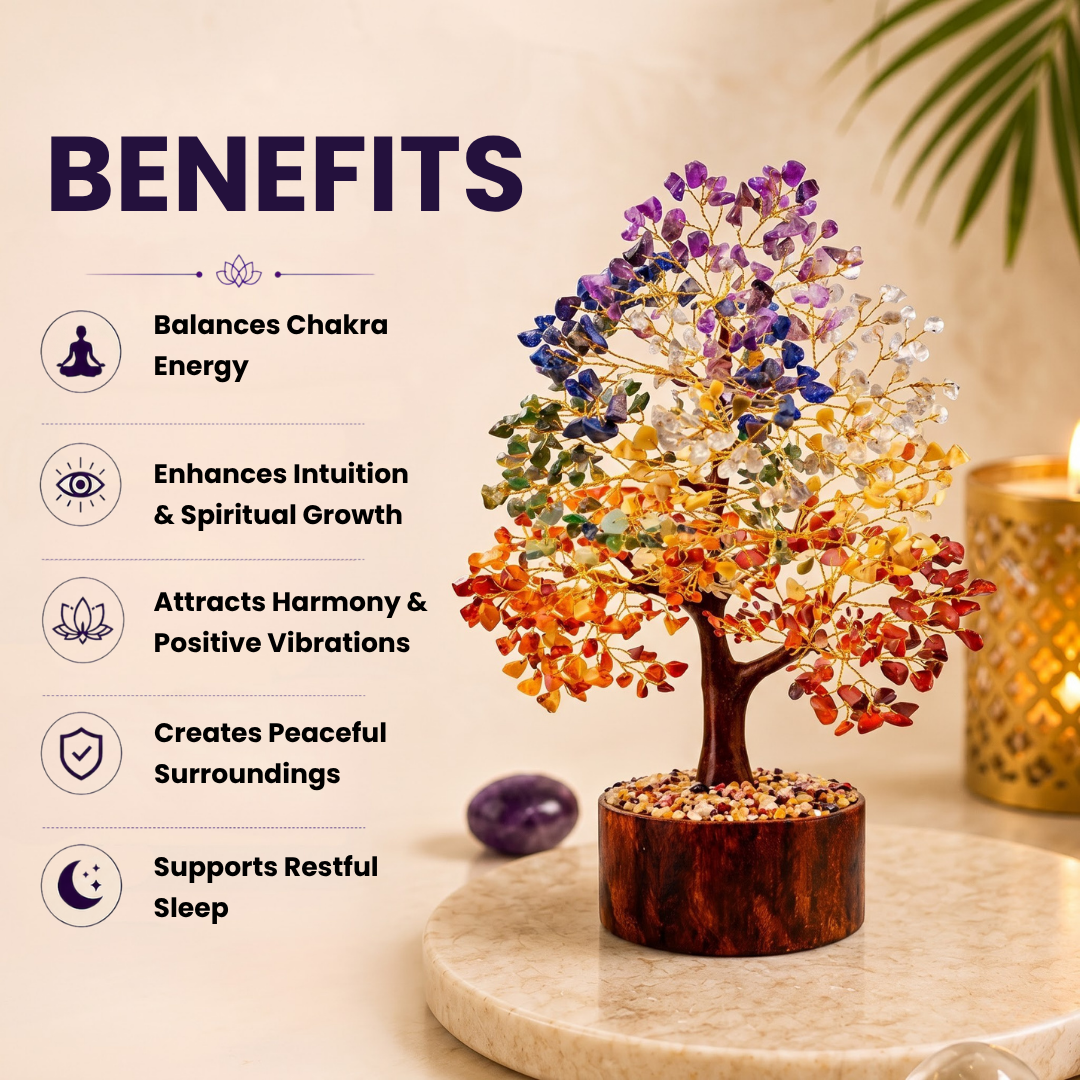 7 Chakra Crystal Tree – Balance, Healing & Positive Energy