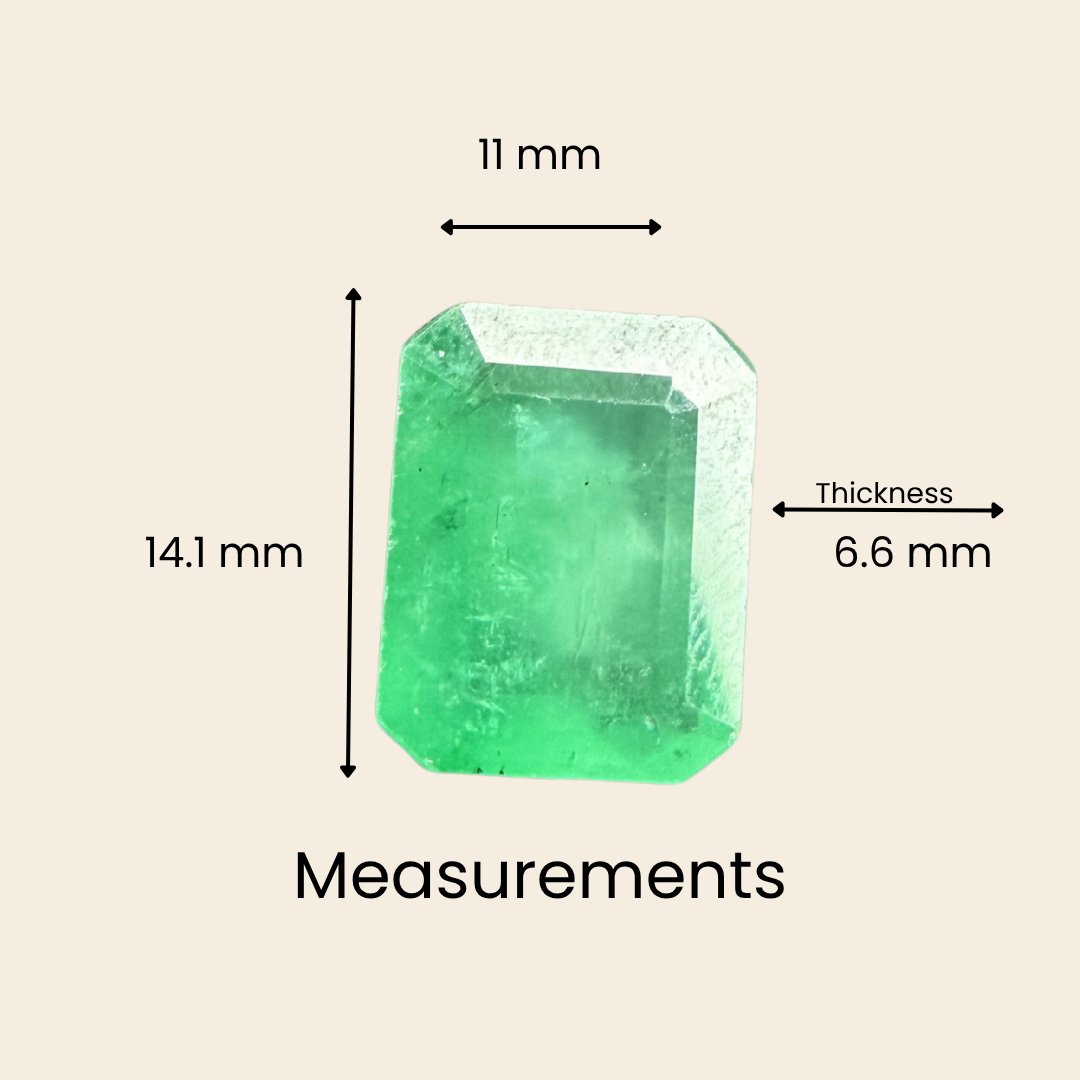 Natural Emerald (Panna) Gemstone – Square Shape (8.05 Carat | 8.77 Ratti | 14.1 × 11.0 × 6.6 mm)
