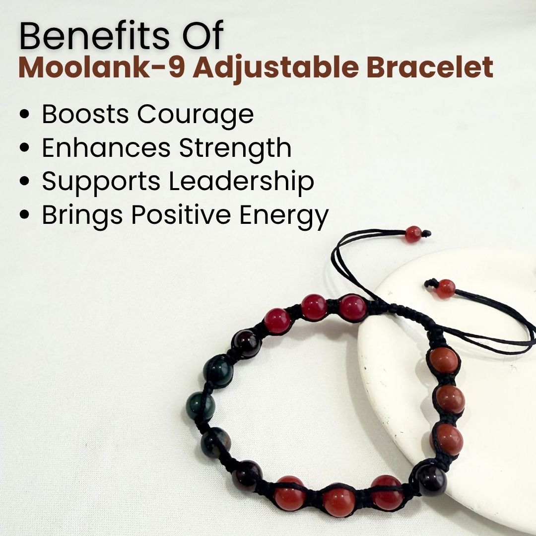 Moolank 9 Power Adjustable Bracelet (Courage, Action & Emotional Balance)