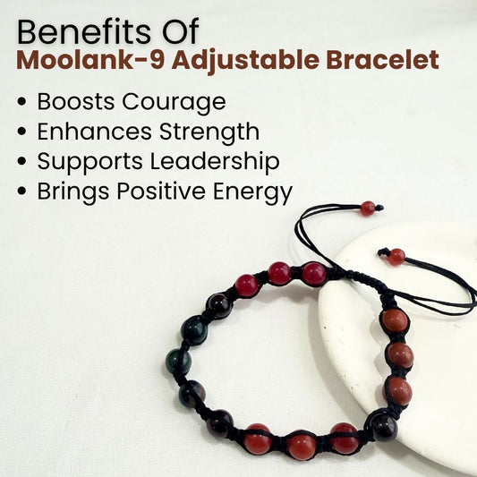 Moolank 9 Power Adjustable Bracelet (Courage, Action & Emotional Balance)