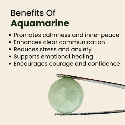 Natural Aquamarine Gemstone – Round Shape (16.05 Carat | 17.49 Ratti)