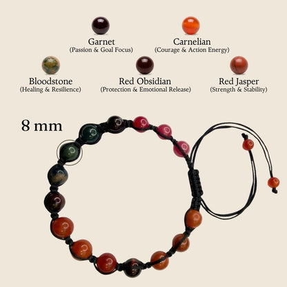 Moolank 9 Power Adjustable Bracelet (Courage, Action & Emotional Balance)