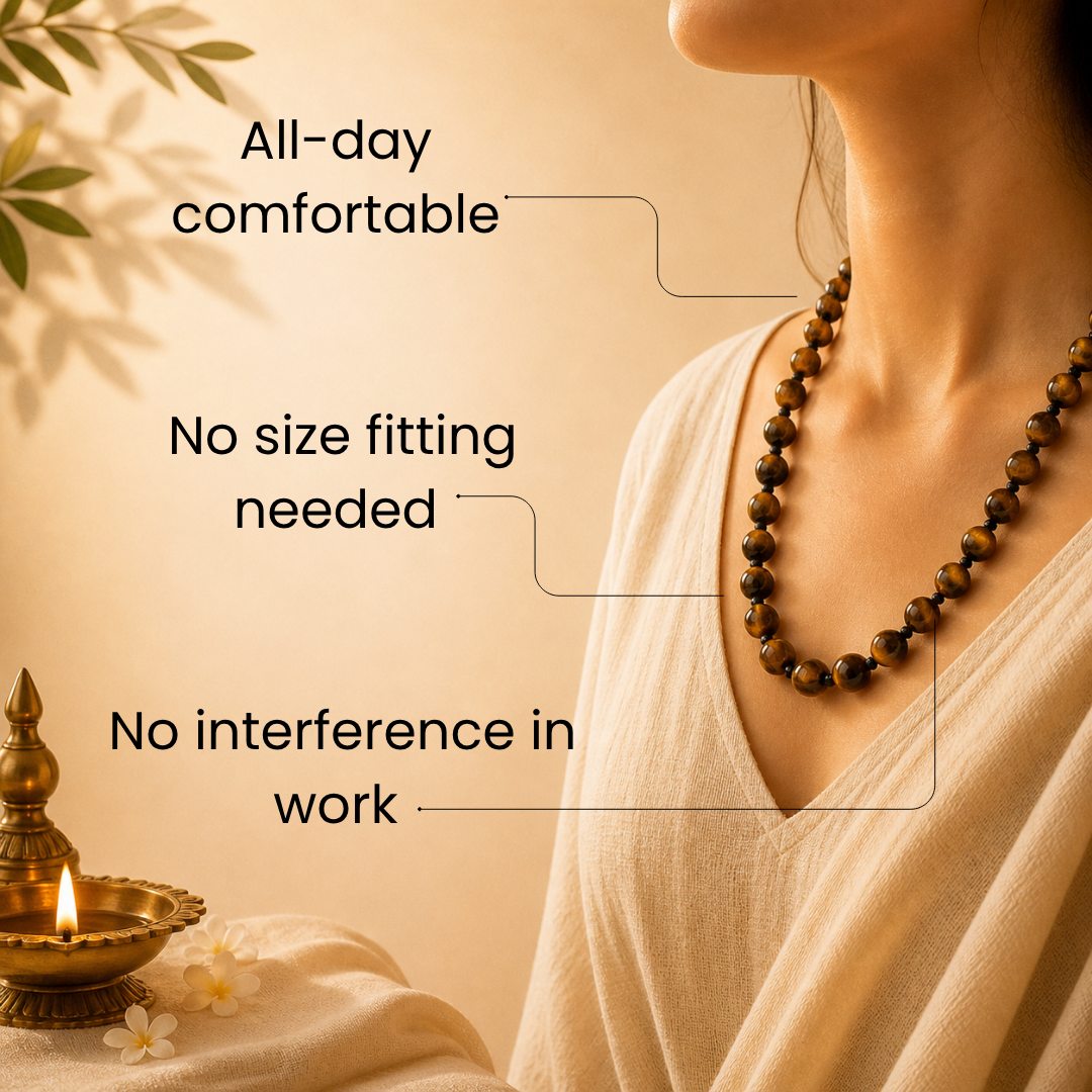 Tiger Eye Mala – Confidence, Protection & Success