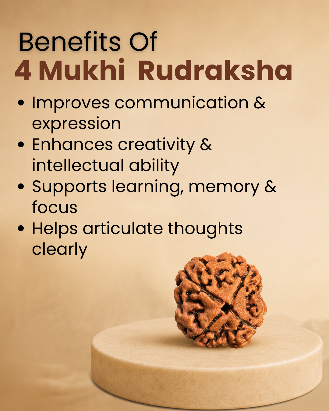 4 Mukhi Rudraksha (Natural | Nepal Origin)