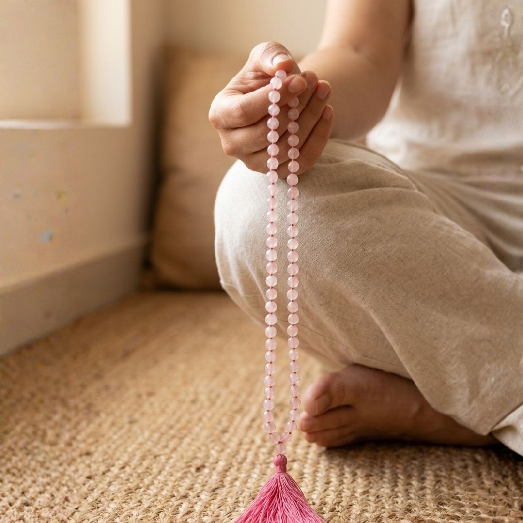 Rose Quartz Jap Mala – Love, Harmony & Emotional Healing