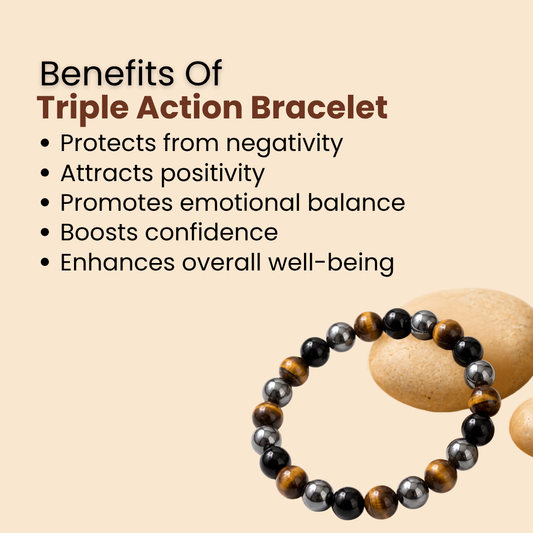 Natural Triple Action Bracelet (Protection, Power & Grounding)
