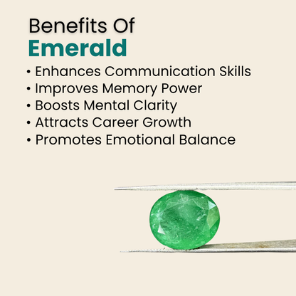 Natural Emerald (Panna) Gemstone – Oval Shape (8.35 Carat | 9.10 Ratti | 14.1 × 11.7 × 7.8 mm)