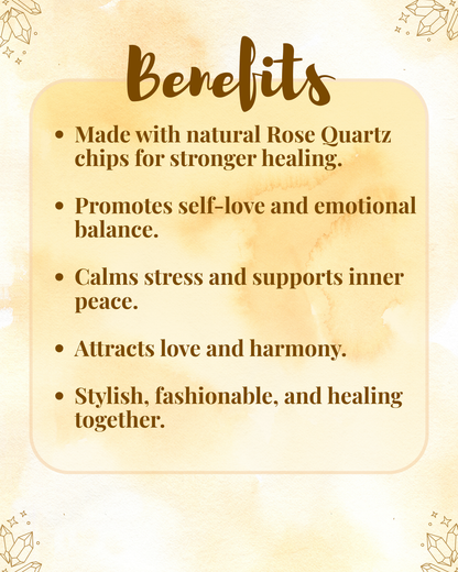 Premium Rose Quartz Chips Bracelet (Love, Emotional Healing & Inner Harmony)