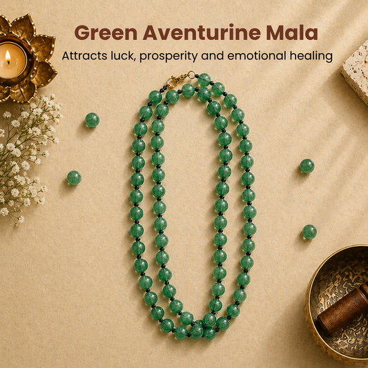 Green Aventurine Mala – Luck, Prosperity & Heart Healing