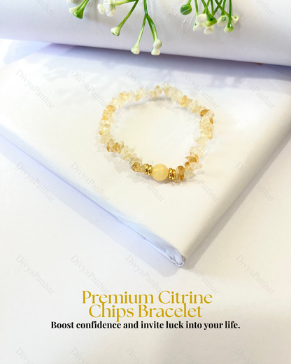Premium Citrine Chips Bracelet (Success, Wealth & Positive Confidence)