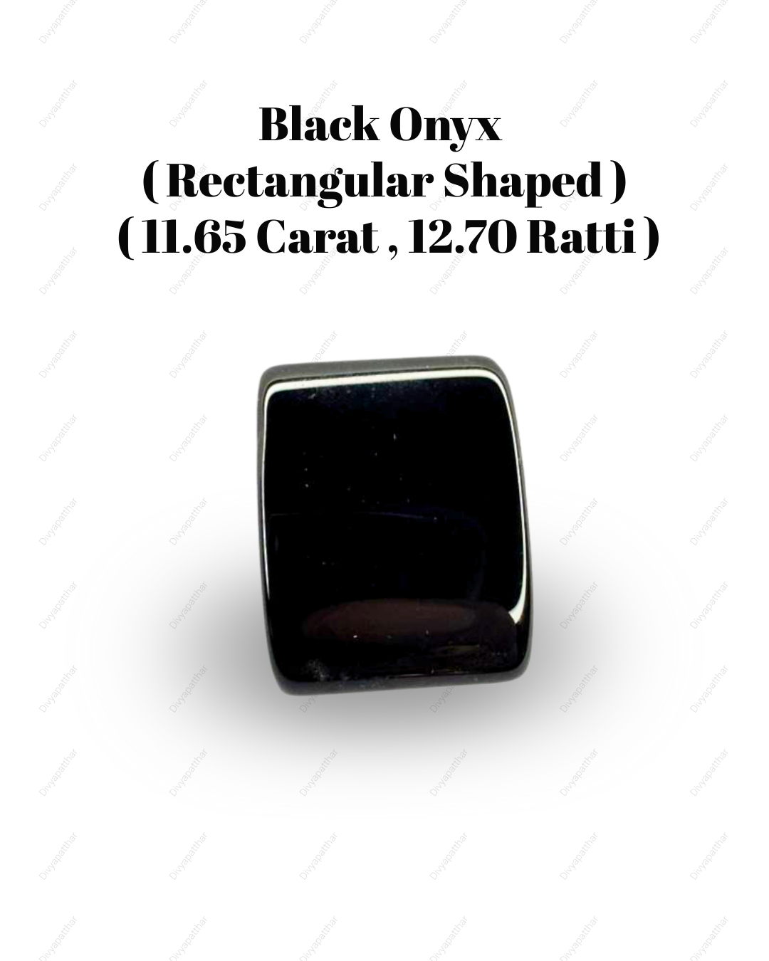 Natural Black Onyx Gemstone – Rectangle Shape (11.65 Carat | 12.70 Ratti)
