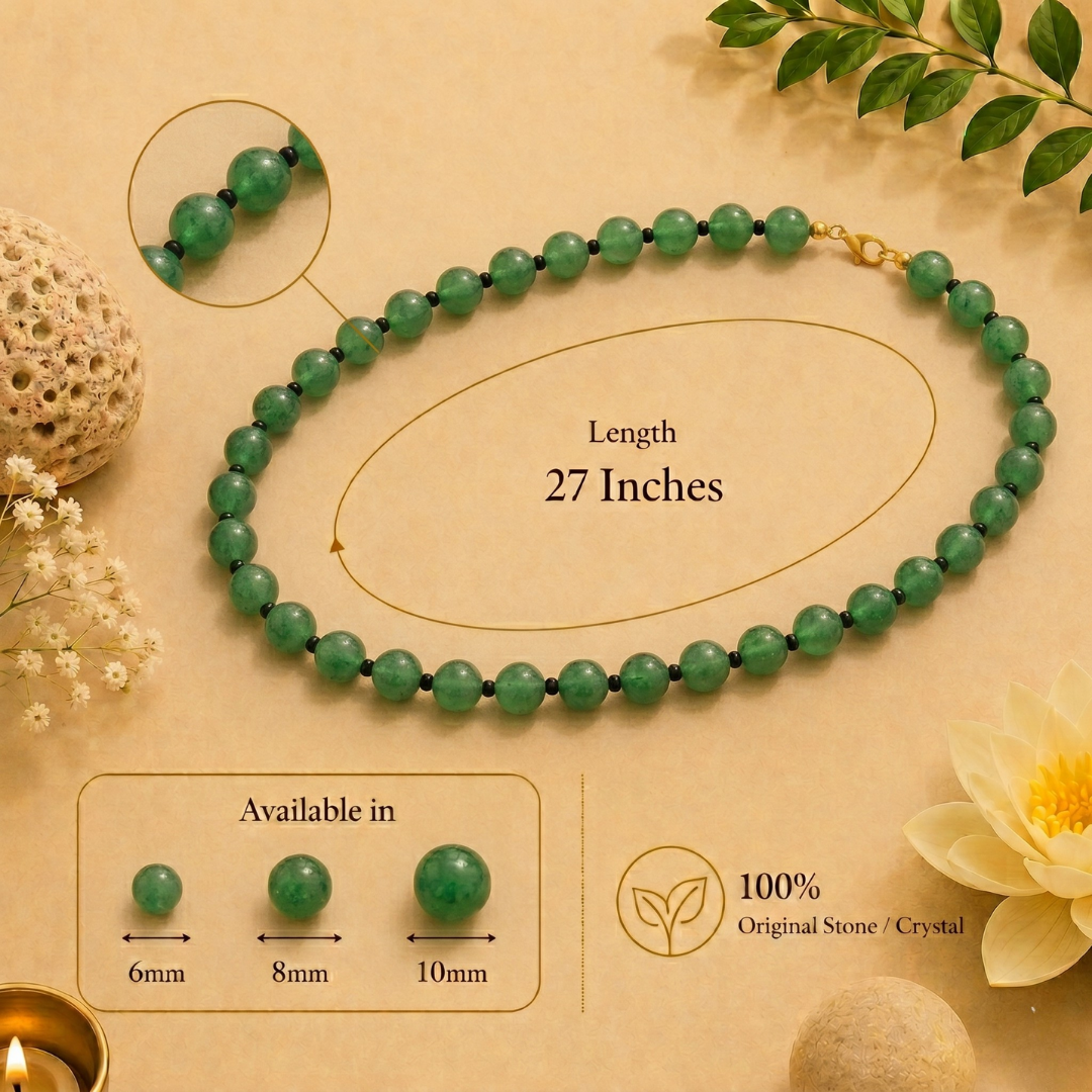Green Aventurine Mala – Luck, Prosperity & Heart Healing