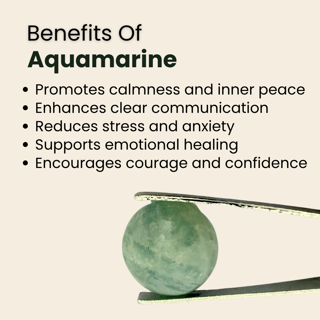 Natural Aquamarine Gemstone – Round Shape (12.35 Carat | 13.46 Ratti)