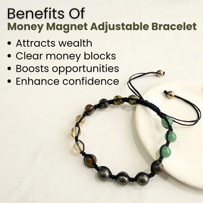Money Magnet Adjustable Bracelet (Attract Wealth, Luck & Grounded Growth)