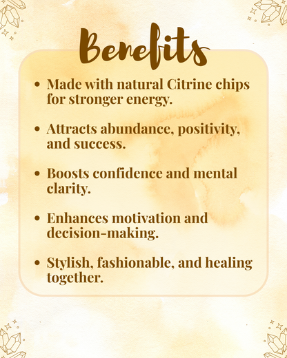 Premium Citrine Chips Bracelet (Success, Wealth & Positive Confidence)