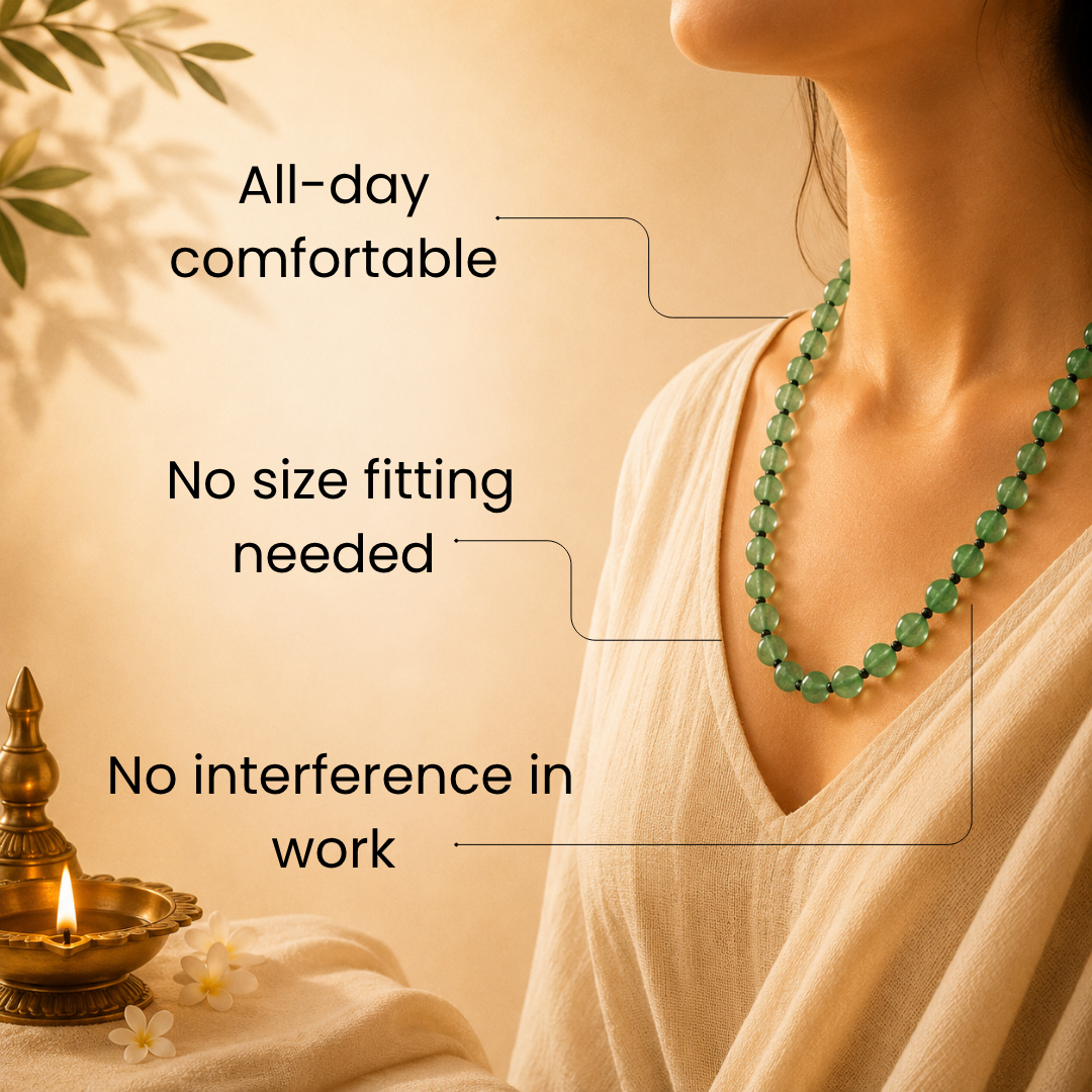 Green Aventurine Mala – Luck, Prosperity & Heart Healing