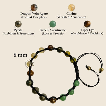 Money Magnet Adjustable Bracelet (Attract Wealth, Luck & Grounded Growth)