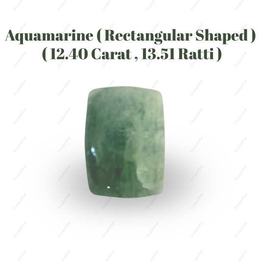 Natural Aquamarine Gemstone – Rectangular Shape (12.40 Carat | 13.51 Ratti)