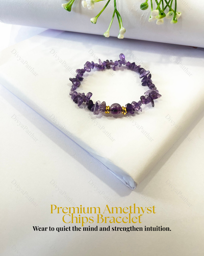 Premium Amethyst Chips Bracelet (Stress Relief, Mental Clarity & Spiritual Elegance)