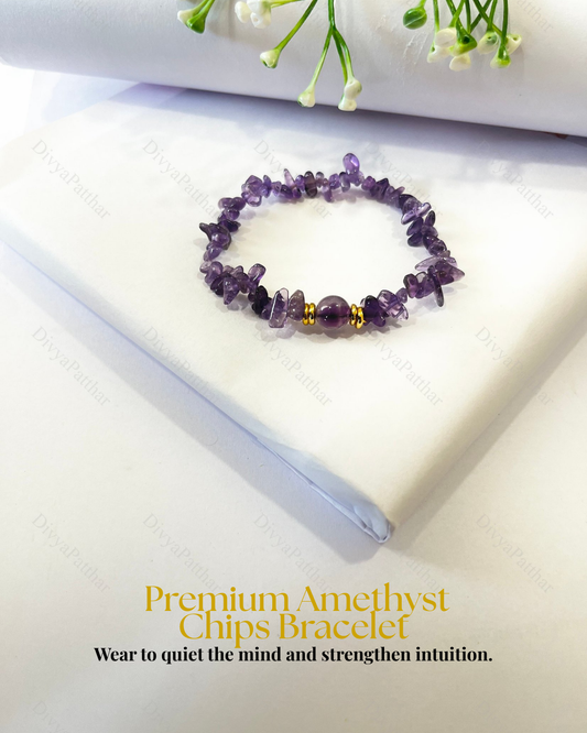 Premium Amethyst Chips Bracelet (Stress Relief, Mental Clarity & Spiritual Elegance)