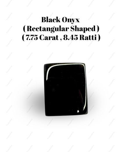 Natural Black Onyx Gemstone – Rectangle Shape (7.75 Carat | 8.45 Ratti)