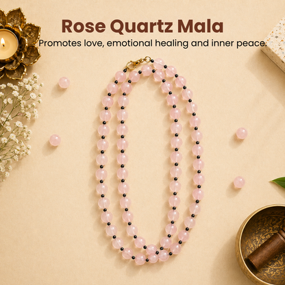 Rose Quartz Mala – Love, Emotional Healing & Inner Peace