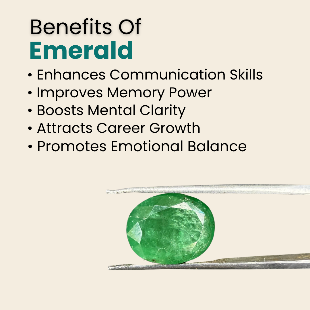 Natural Emerald (Panna) Gemstone – Oval Shape (9.10 Carat | 9.91 Ratti | 14.5 × 11.4 × 7.4 mm)