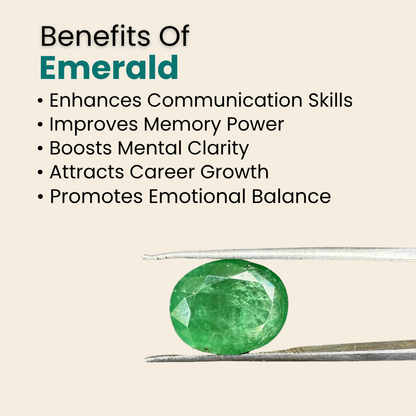 Natural Emerald (Panna) Gemstone – Oval Shape (9.10 Carat | 9.91 Ratti | 14.5 × 11.4 × 7.4 mm)