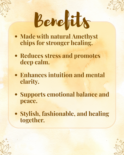 Premium Amethyst Chips Bracelet (Stress Relief, Mental Clarity & Spiritual Elegance)