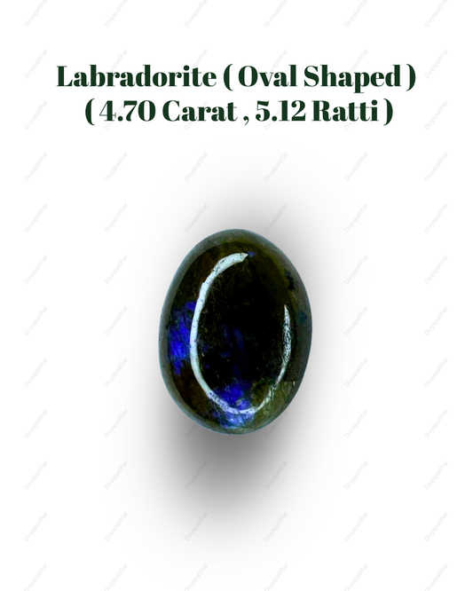 Natural Labradorite Gemstone – Oval Shape (4.70 Carat | 5.12 Ratti)