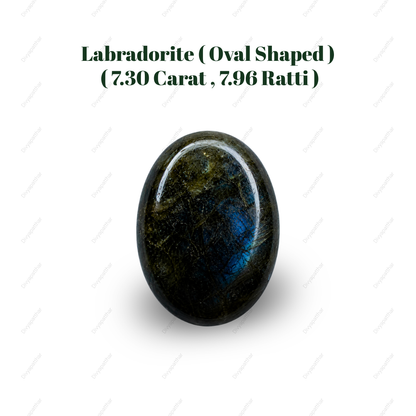 Natural Labradorite Gemstone – Oval Shape (7.30 Carat | 7.96 Ratti)