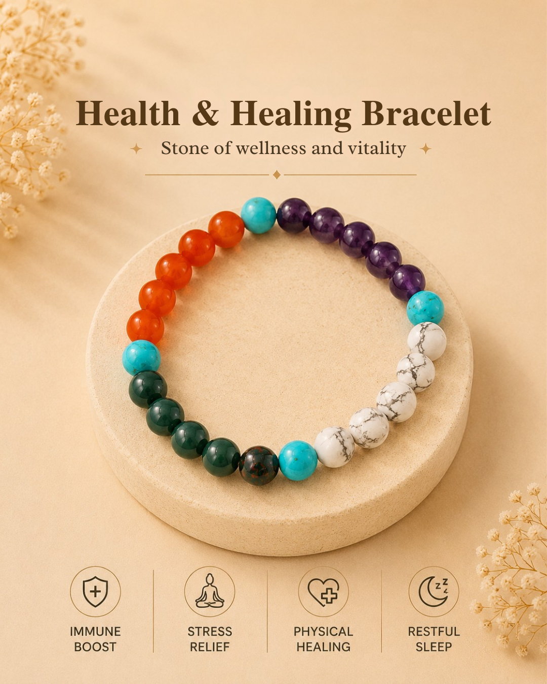 Natural Health & Healing Bracelet (Healing, Immunity & Vitality)
